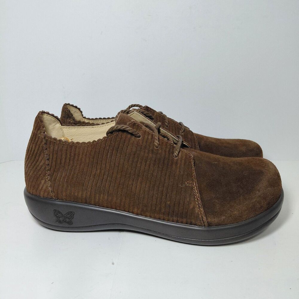 Alegria Pyper Corduroy Brown Professional Non Slip Shoes Women’s Sz 10.5 (41)